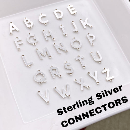 Vertical Letter Connectors - Sterling Silver - L37S