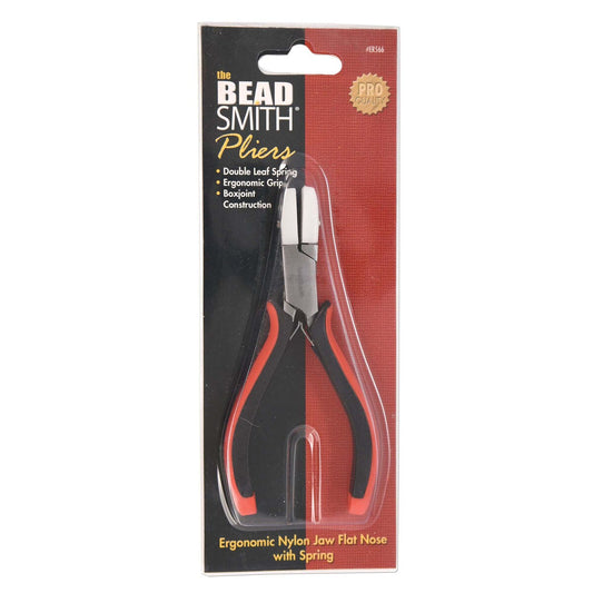 Beadsmith Super Fine Ergo Double Nylon Jaw Flat Nose Pliers