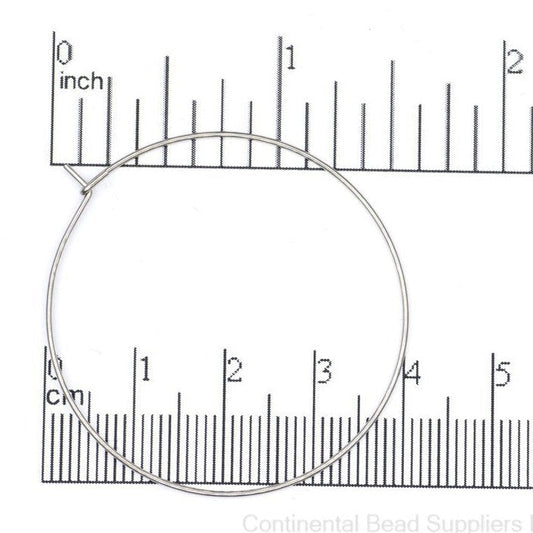 40mm Large Hoop Ear Wire - Made of Stainless Steel - Sold by the dozen - EW10SS