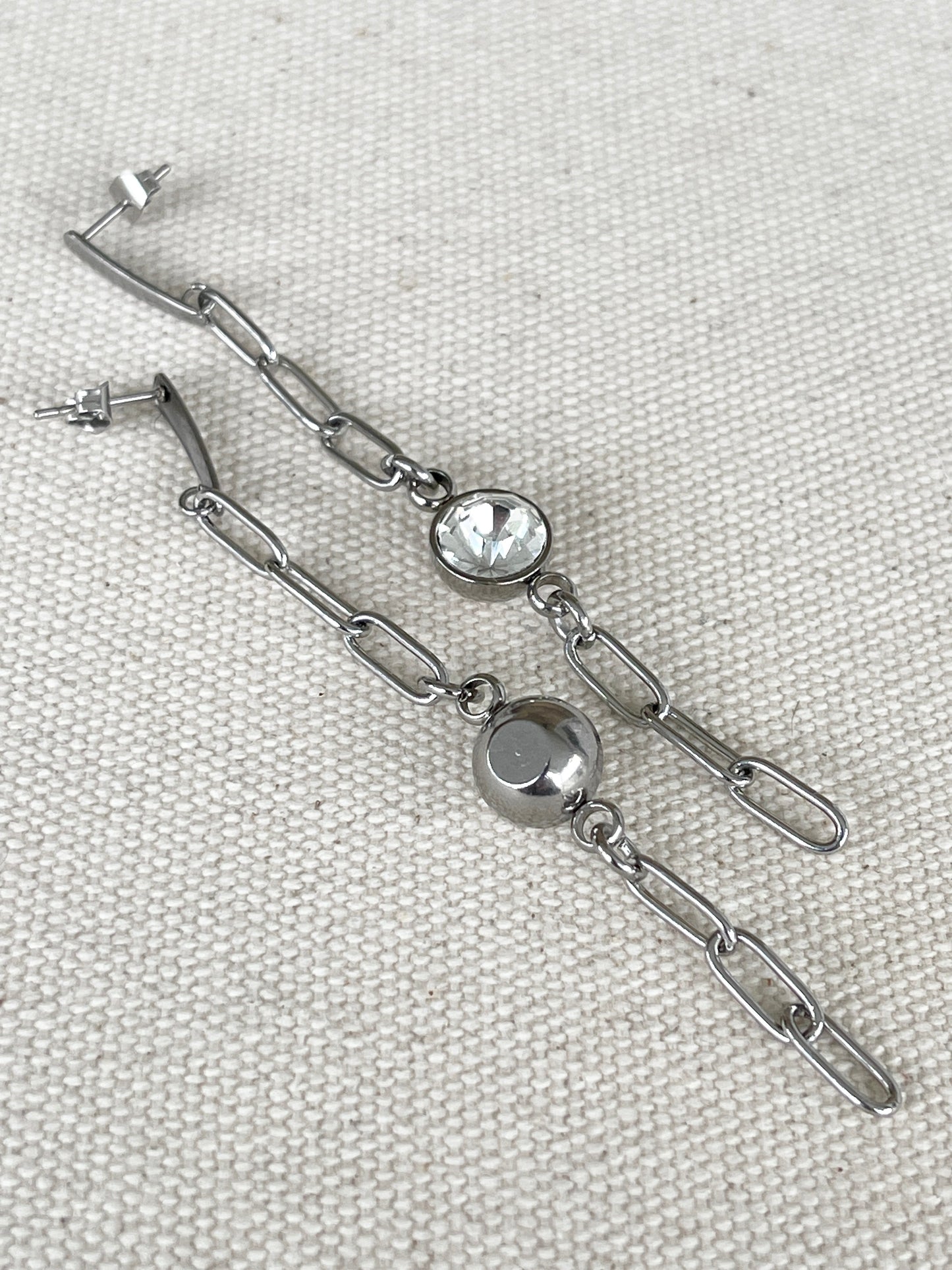 15mm Flat Bar Post Ear Wire Earring w/ Earnut - Stainless Steel - Sold Individually - EW11SS