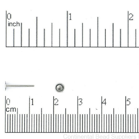 4mm Flat Back Glue-on Post Earwire. Stainless Steel. Sold by the Dozen - EW13SS