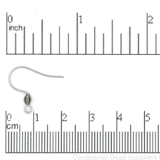 Elegant French Spring Ear Wire - Stainless Steel - Sold by the dozen - EW17SS