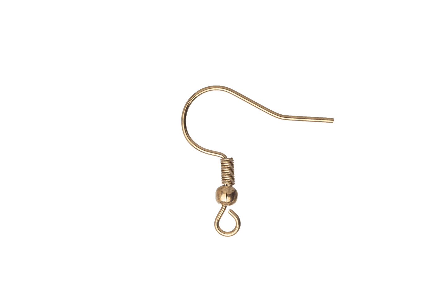French Ear Wires for Making Earrings with Spring & Ball - Available in Waterproof Gold - Sold by the Dozen - EW1SS/G.