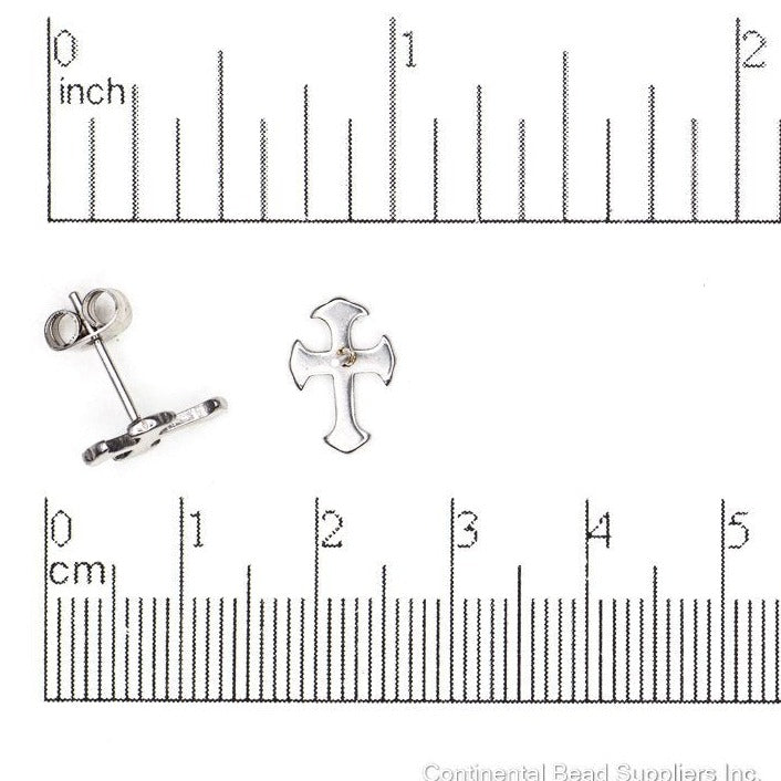 11.5mm Celtic Cross Post Ear Wire Earwire w/ Earnut - Stainless Steel - Sold Individually - EW20SS