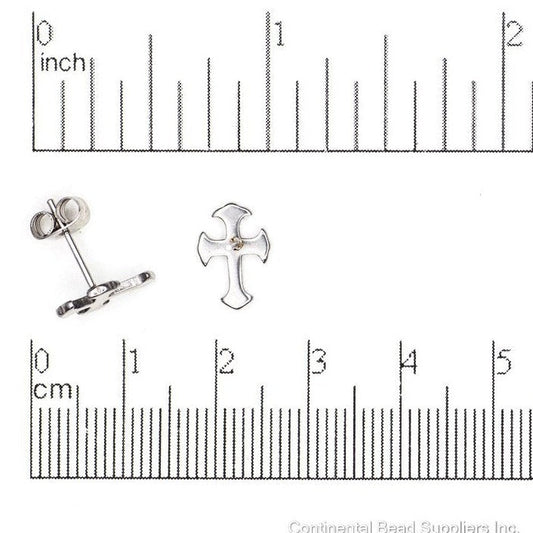 11.5mm Celtic Cross Post Ear Wire Earwire w/ Earnut - Stainless Steel - Sold Individually - EW20SS