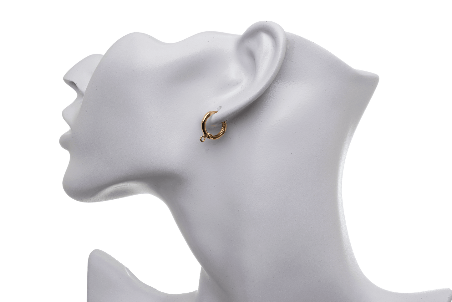 14mm Hoop Earrings w/ Loop - Made of plated brass - Sold individually - EW5018