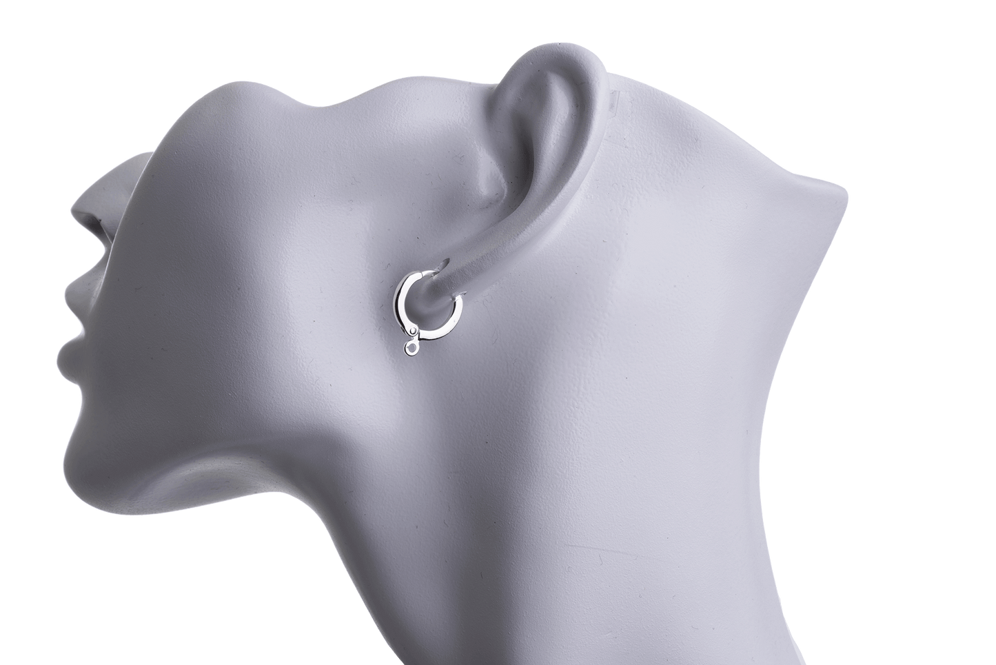 14mm Hoop Earrings w/ Loop - Made of plated brass - Sold individually - EW5018