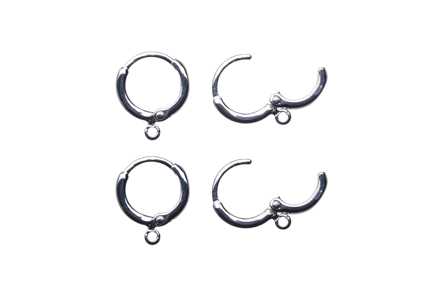14mm Hoop Earrings w/ Loop - Made of plated brass - Sold individually - EW5018