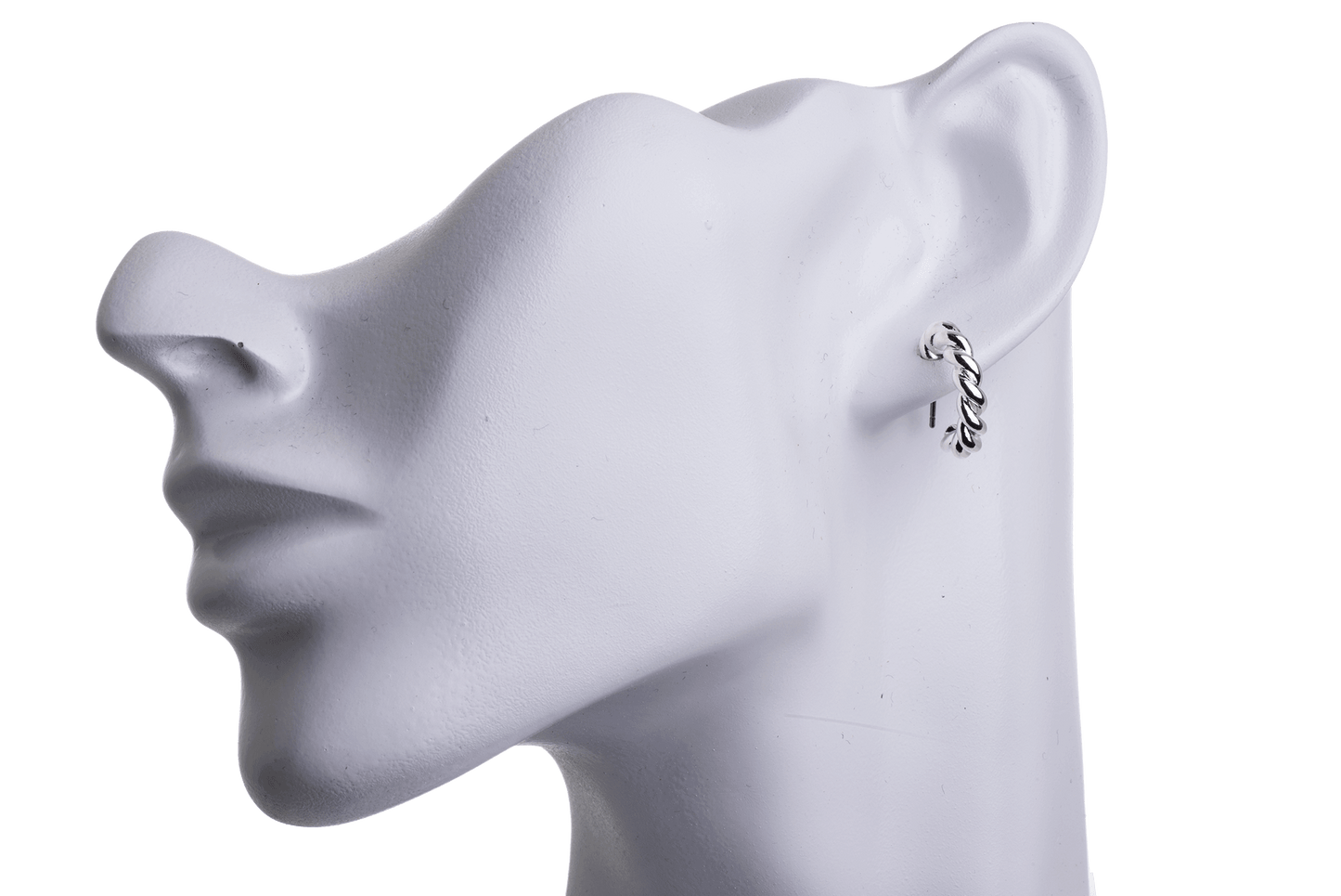 12mm Twisted Crescent Earrings w/ Earnut - Made of plated brass - Sold individually - EW5019