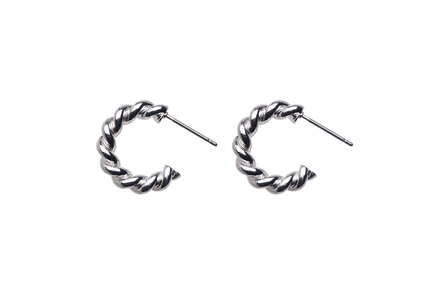 12mm Twisted Crescent Earrings w/ Earnut - Made of plated brass - Sold individually - EW5019