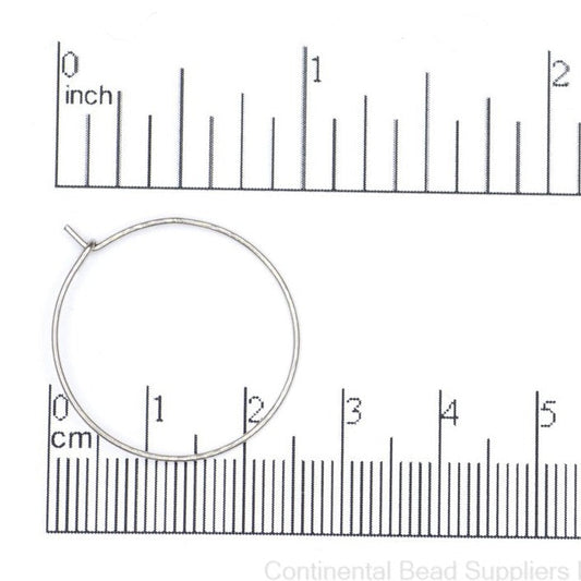 25mm Hoop Ear Wire Earring. Stainless Steel. Sold by the Dozen - EW8SS