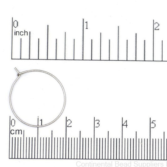 20mm Hoop Ear Wire Earring. Stainless Steel. Sold by the Dozen - EW7SS