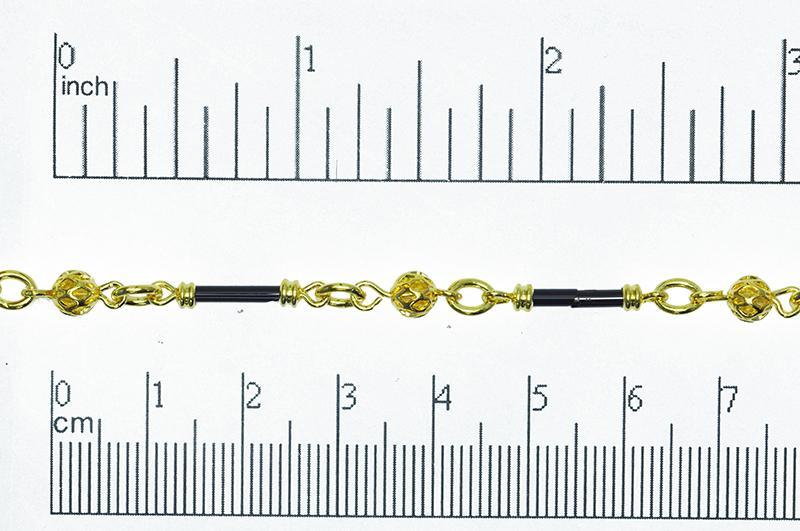 Sunglasses Bugle Bead Specialty Chain  4.5mm Ball w/ 12.8mm x 2mm sold by the Foot - CH 1900