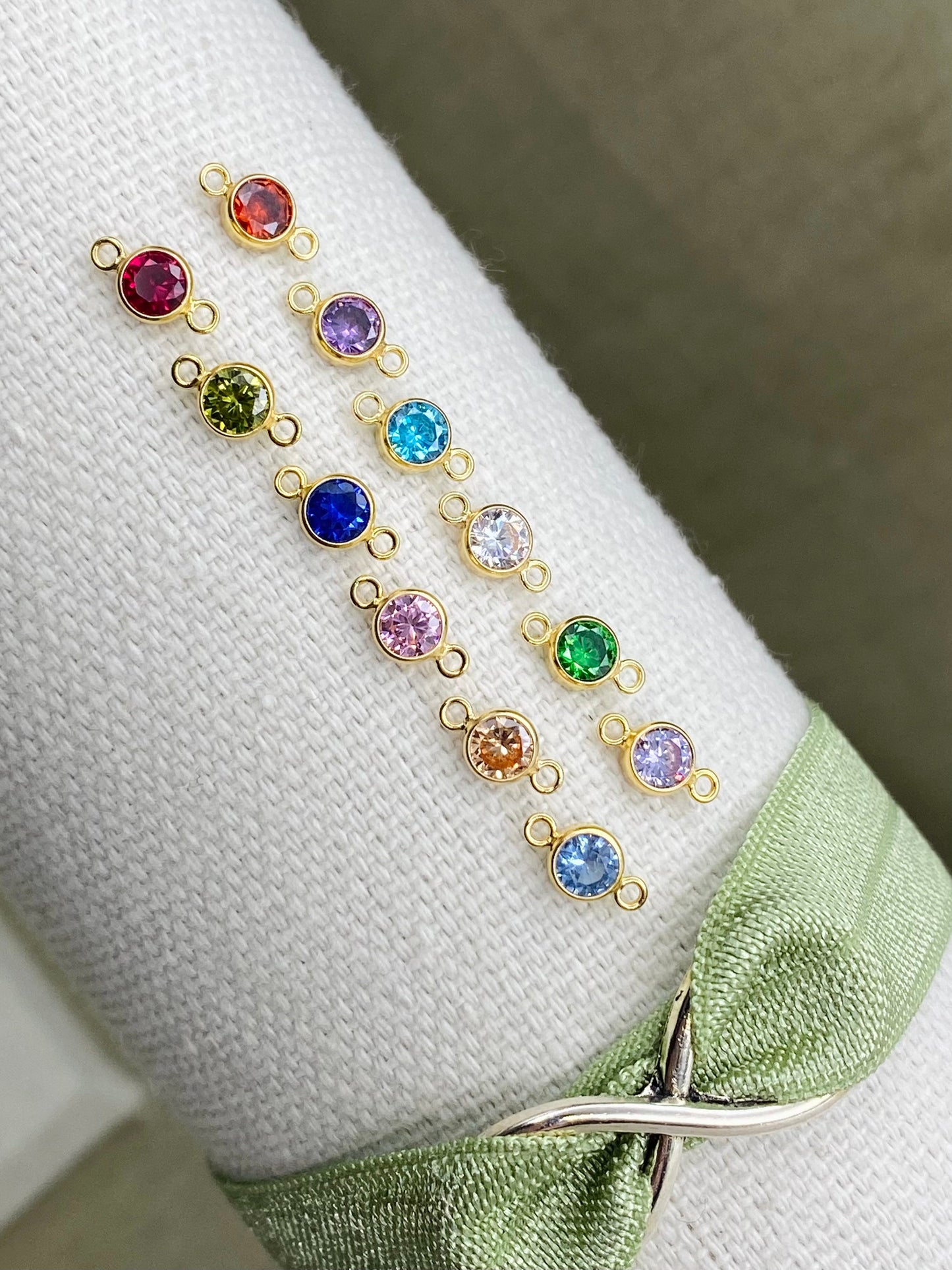 Luxe 3mm Birthstone Connectors - Gold Filled - 3 Pack/12 Pack - B44G - Luxe Colors