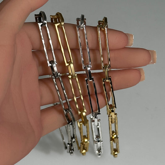 Rectangular Textured Cable Chain Large Size Multiple Colors - Per Foot - CH-944