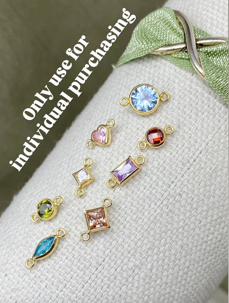 Rose Gold Filled INDIVIDUAL Birthstone Connectors - All Shapes - Luxe Colors
