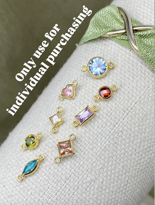 Rose Gold Filled INDIVIDUAL Birthstone Connectors - All Shapes - Luxe Colors