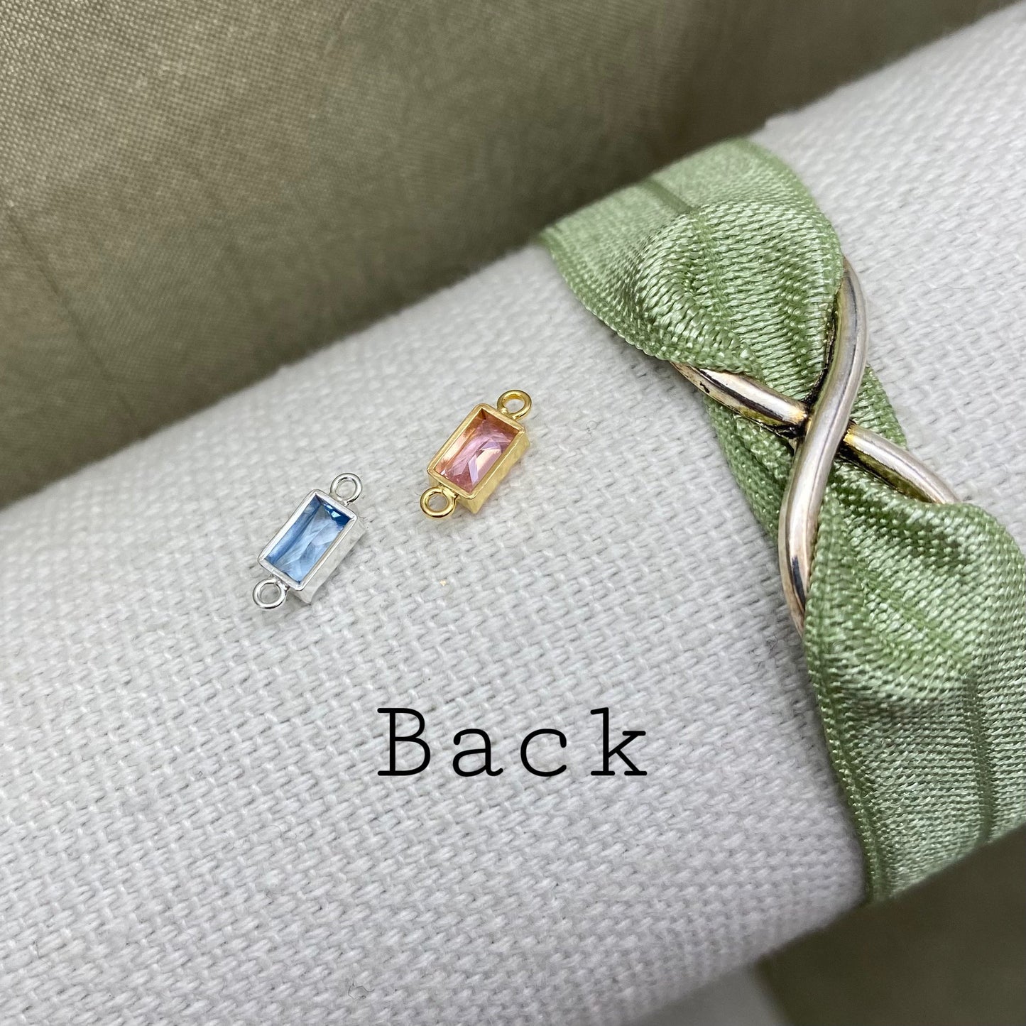 Luxe Baguette Rectangle Birthstone Connectors - Sterling Silver - 3 Pack/12 Pack - B42S - Luxe Colors