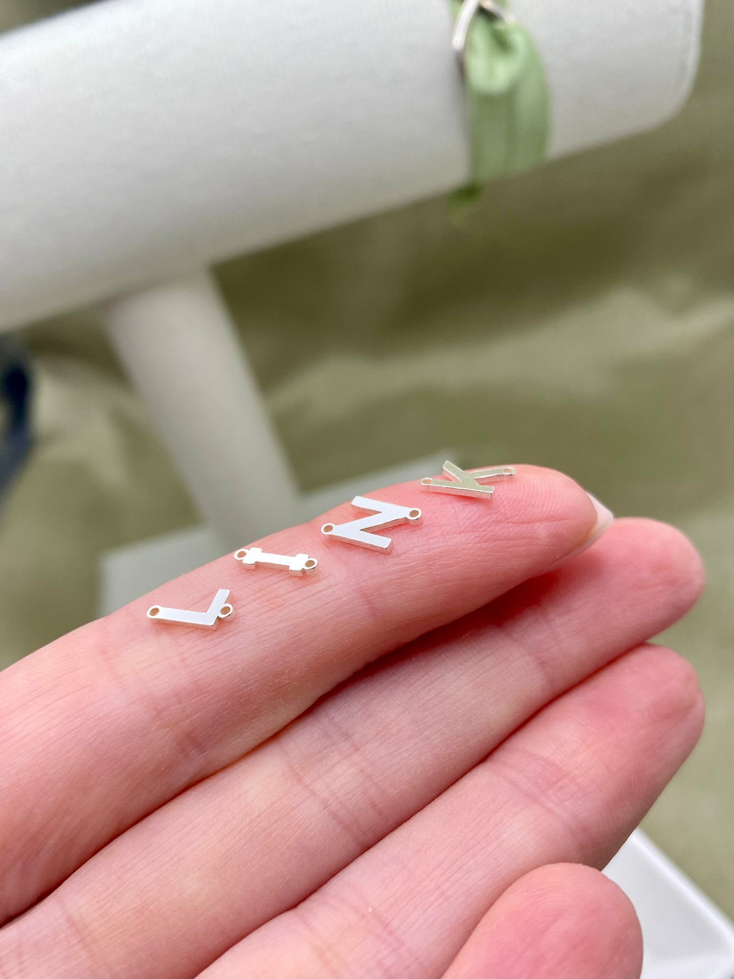 Vertical Letter Connectors - Sterling Silver - L37S