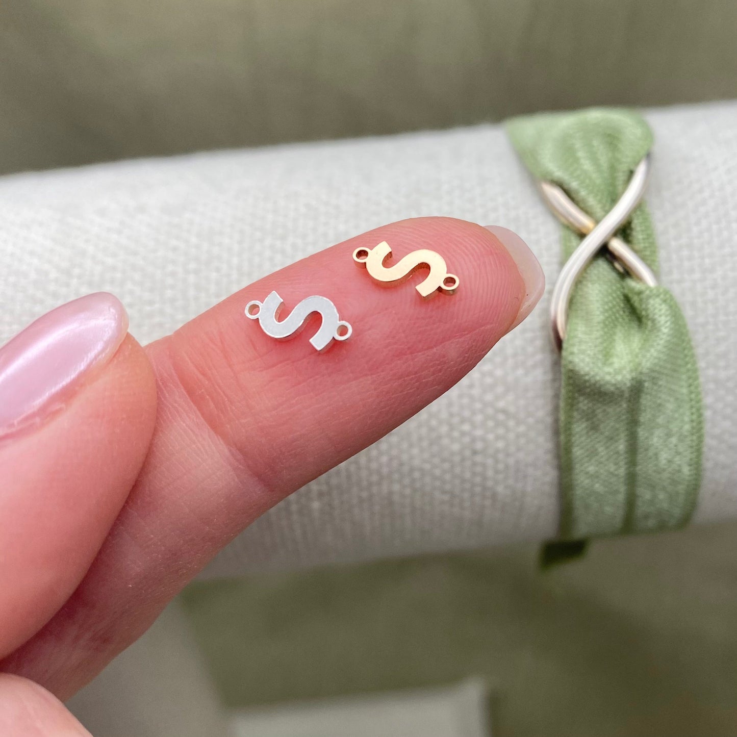 Vertical Letter Connectors - Sterling Silver - L37S