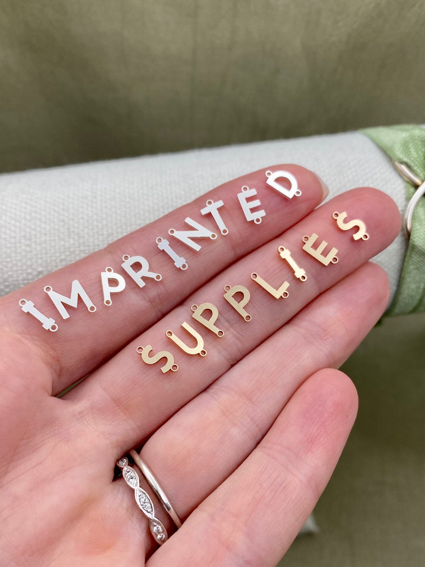 Vertical Letter Connectors - Sterling Silver - L37S