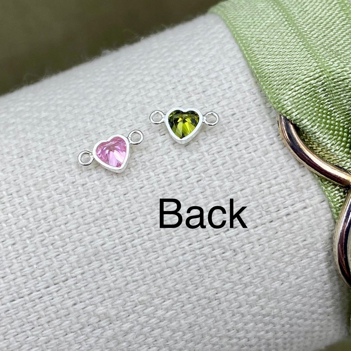 Luxe Heart Birthstone Connectors - Sterling Silver - 3 Pack/12 Pack - B39S - Luxe Colors