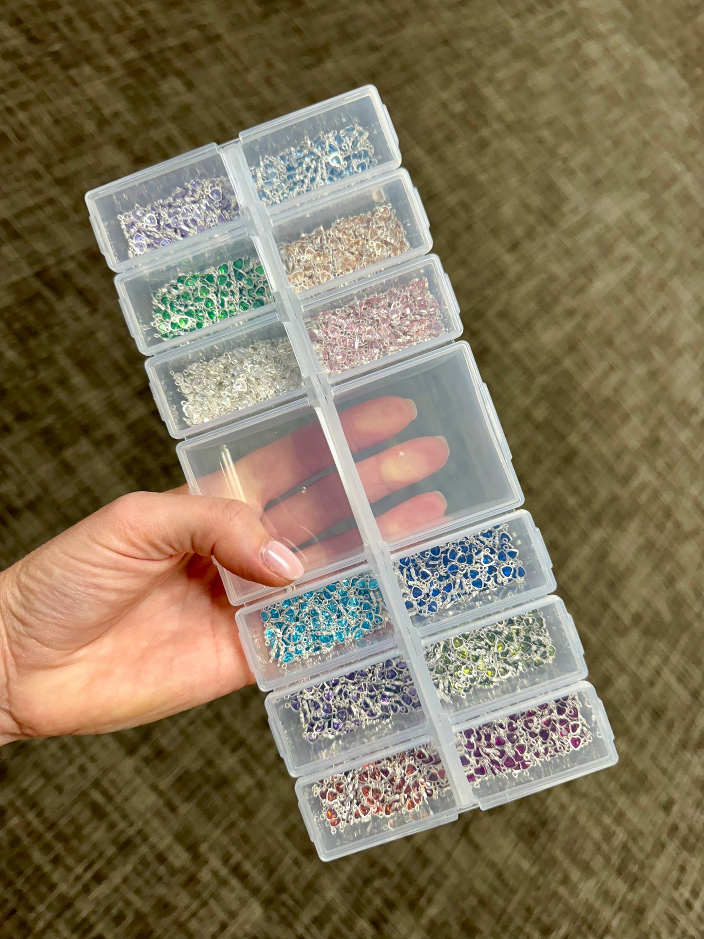 Luxe Heart Birthstone Connectors - Sterling Silver - 3 Pack/12 Pack - B39S - Luxe Colors
