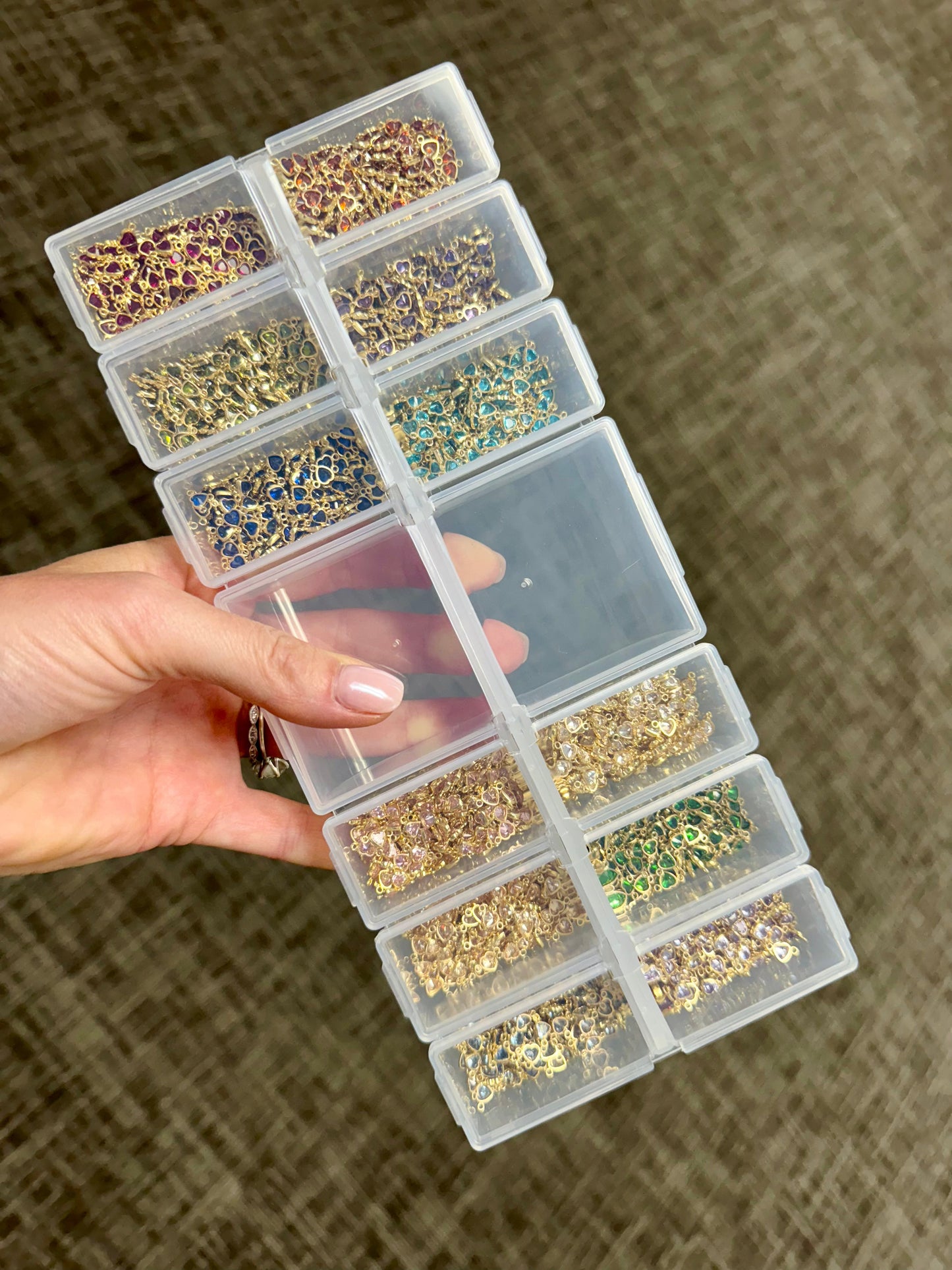 Luxe Heart Birthstone Connectors - Gold Filled - 3 Pack/12 Pack - B39G - Luxe Colors