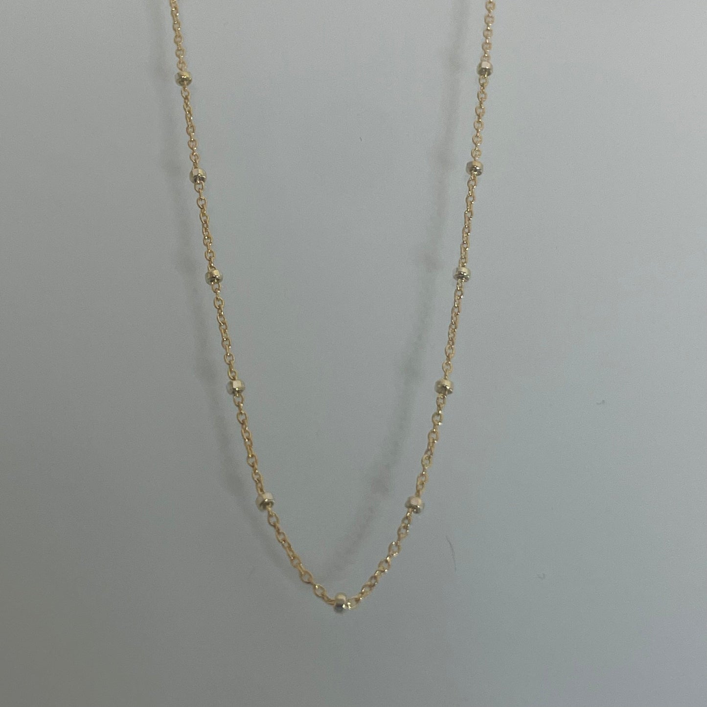 14Kt Gold Filled 1.4x1mm Satellite Chain With Silver Bead - 20ft