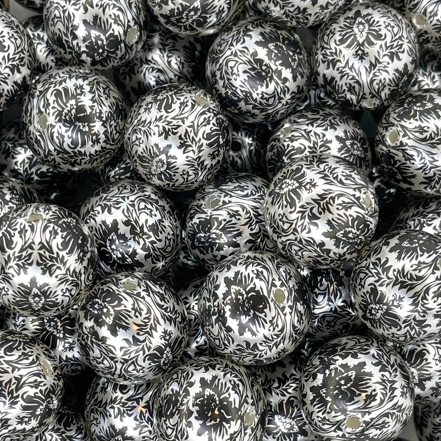 Elegantly Festive Printed Acrylic Beads