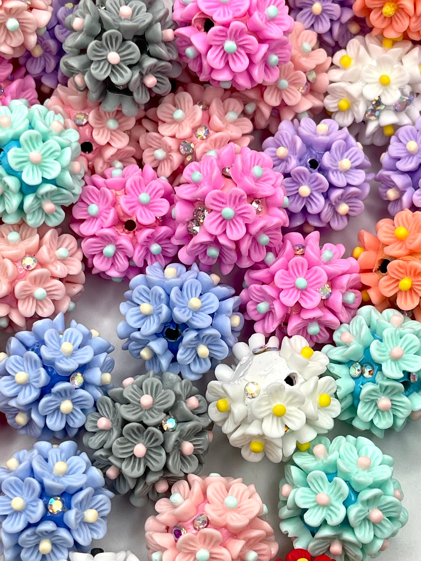 Flowers Make Me Happy Fancy Acrylic Beads