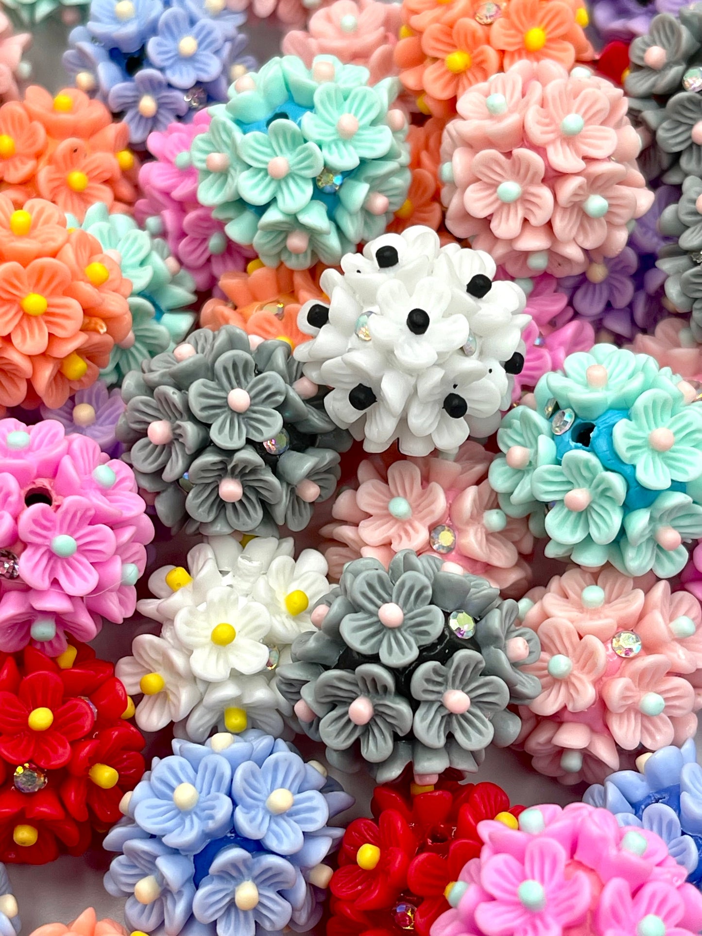 Flowers Make Me Happy Fancy Acrylic Beads