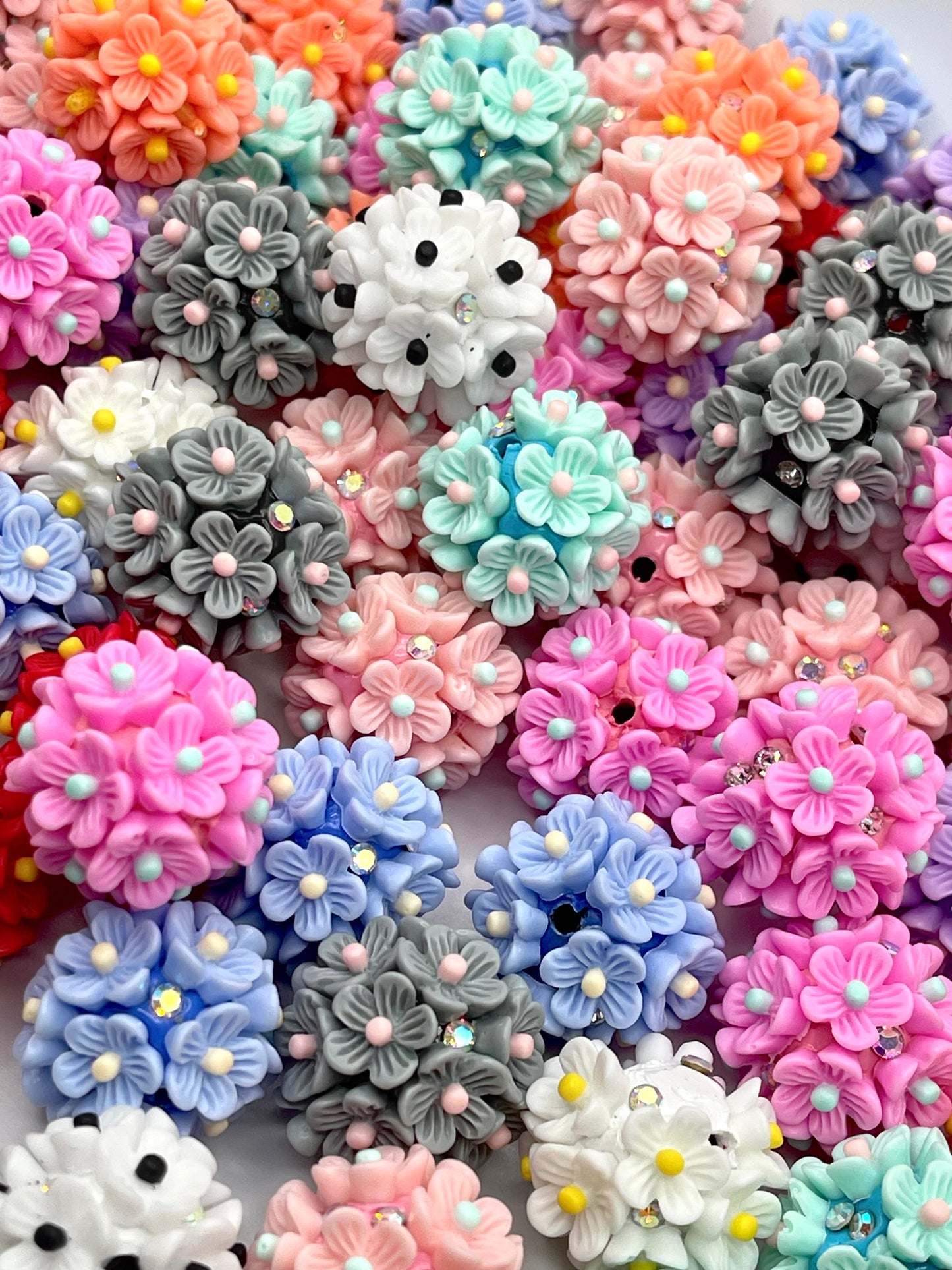 Flowers Make Me Happy Fancy Acrylic Beads