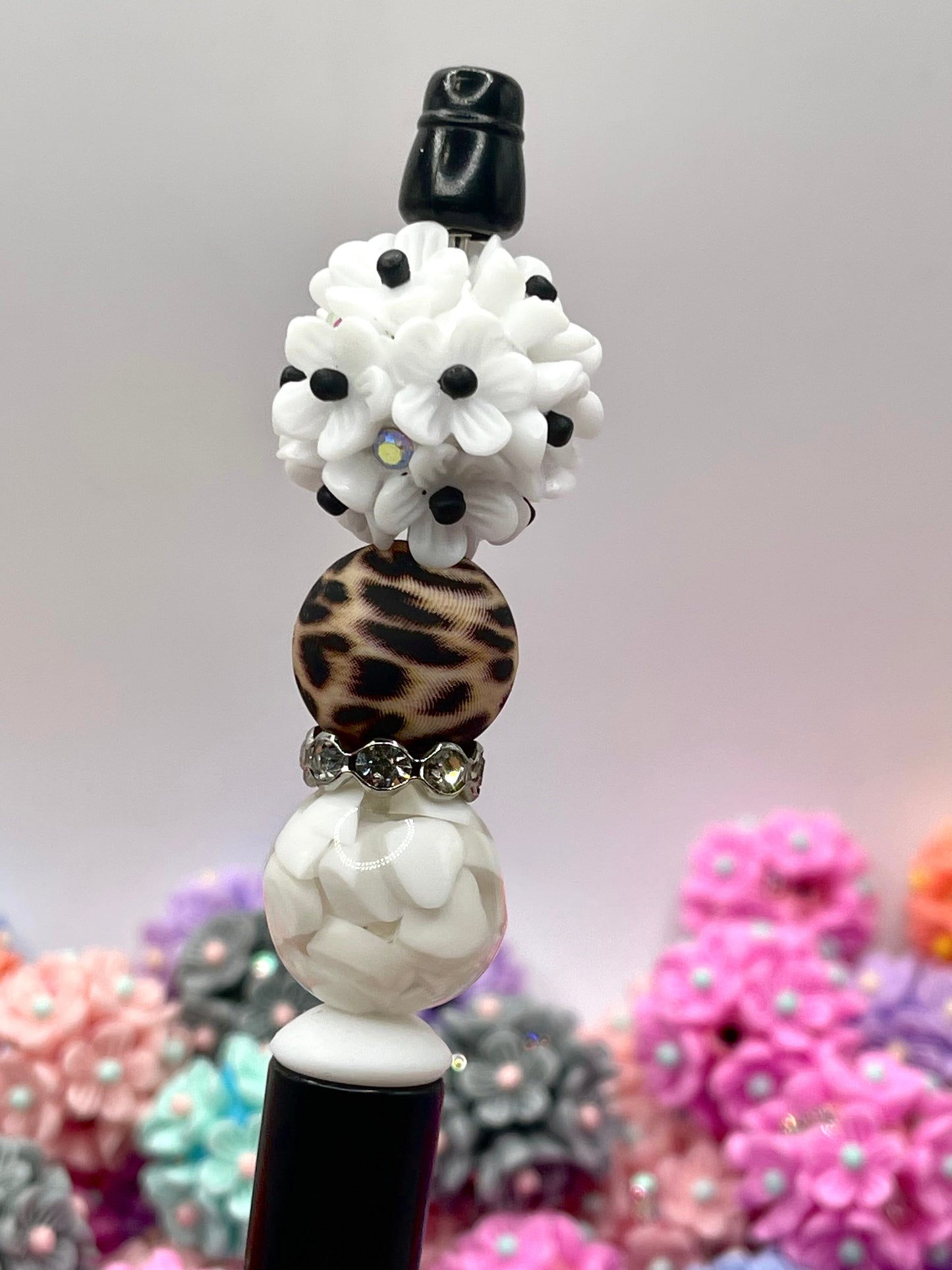Flowers Make Me Happy Fancy Acrylic Beads