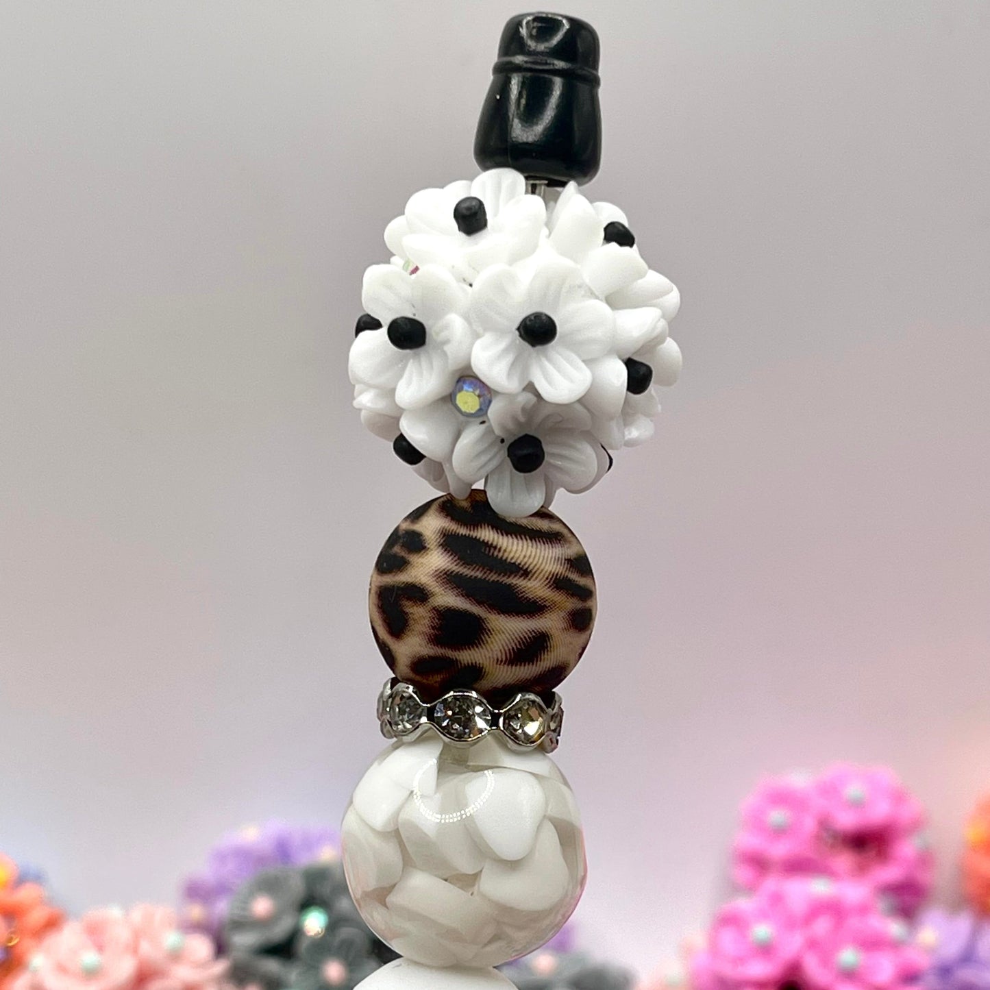 Flowers Make Me Happy Fancy Acrylic Beads