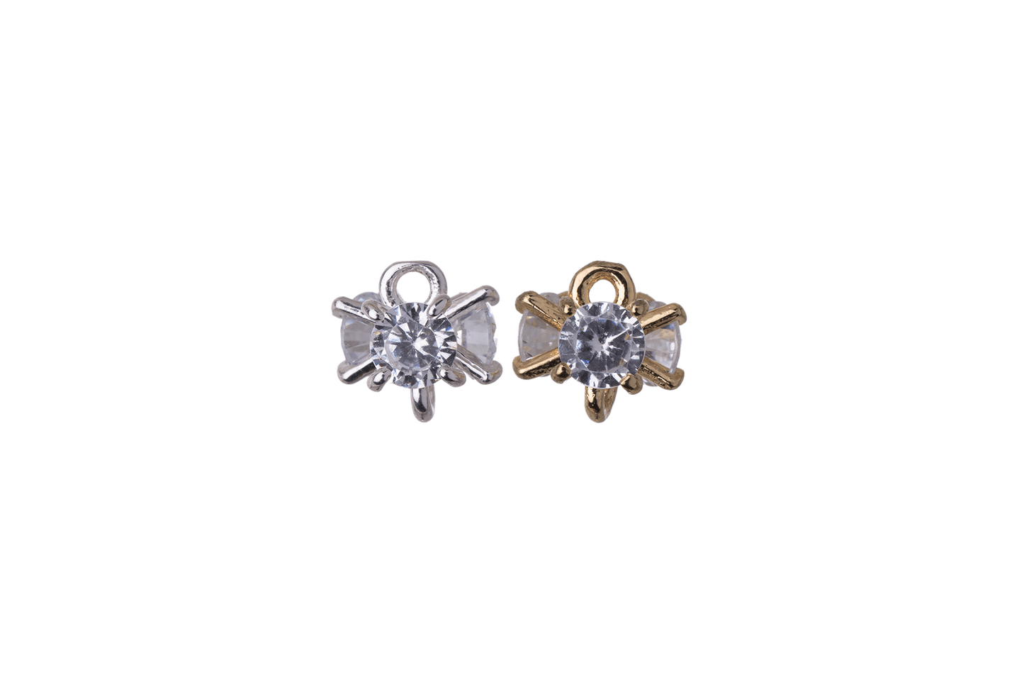 8mm x 7mm Cubic Zirconia Cluster Link Connector - Made of Plated Brass - Sold Individually - K112