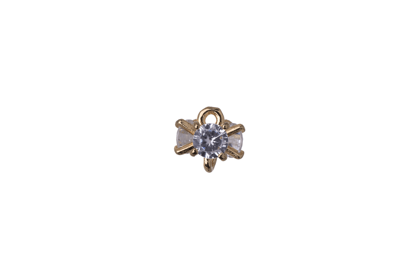 8mm x 7mm Cubic Zirconia Cluster Link Connector - Made of Plated Brass - Sold Individually - K112
