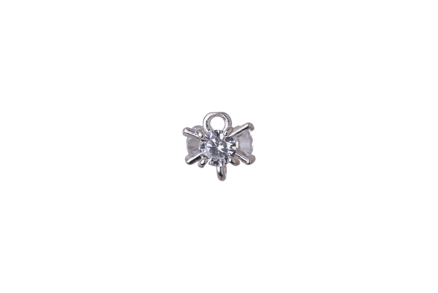8mm x 7mm Cubic Zirconia Cluster Link Connector - Made of Plated Brass - Sold Individually - K112