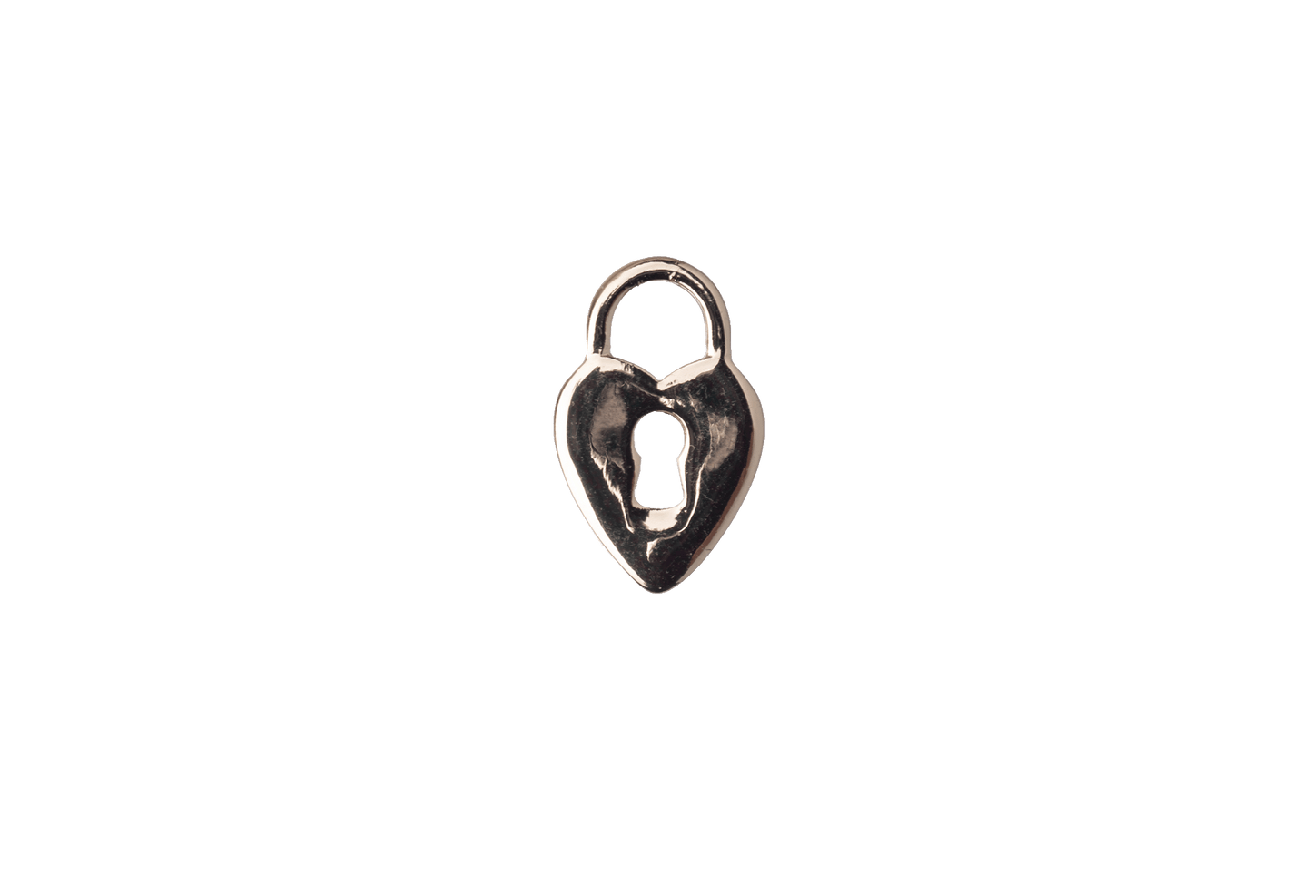 16mm x 10.25mm Heart Lock Charm - Plated Zinc - Sold Individually - K123