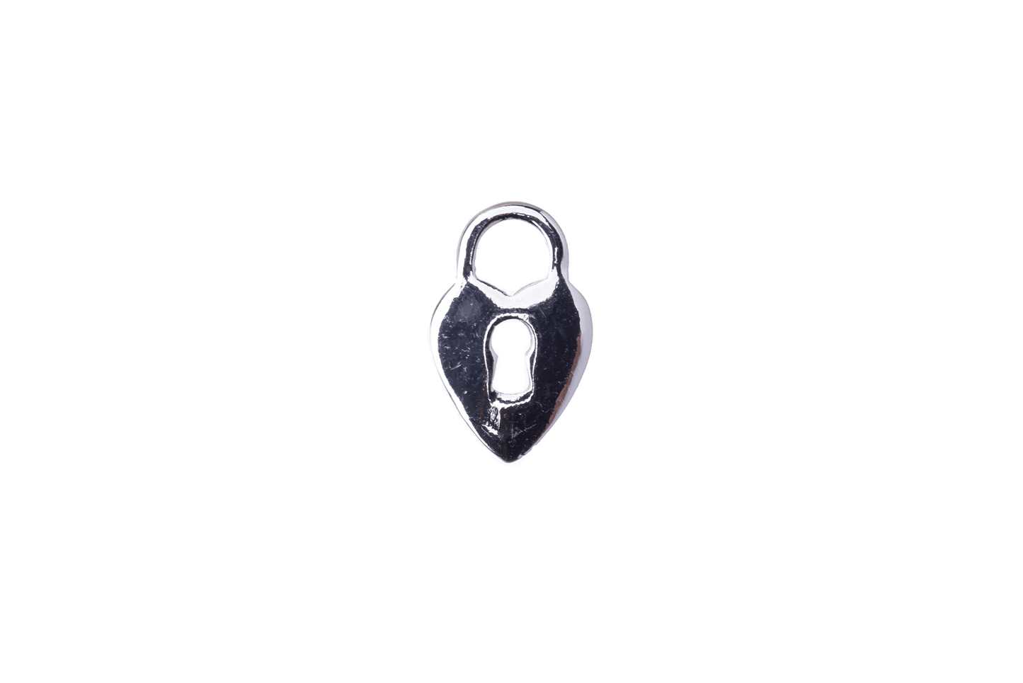 16mm x 10.25mm Heart Lock Charm - Plated Zinc - Sold Individually - K123