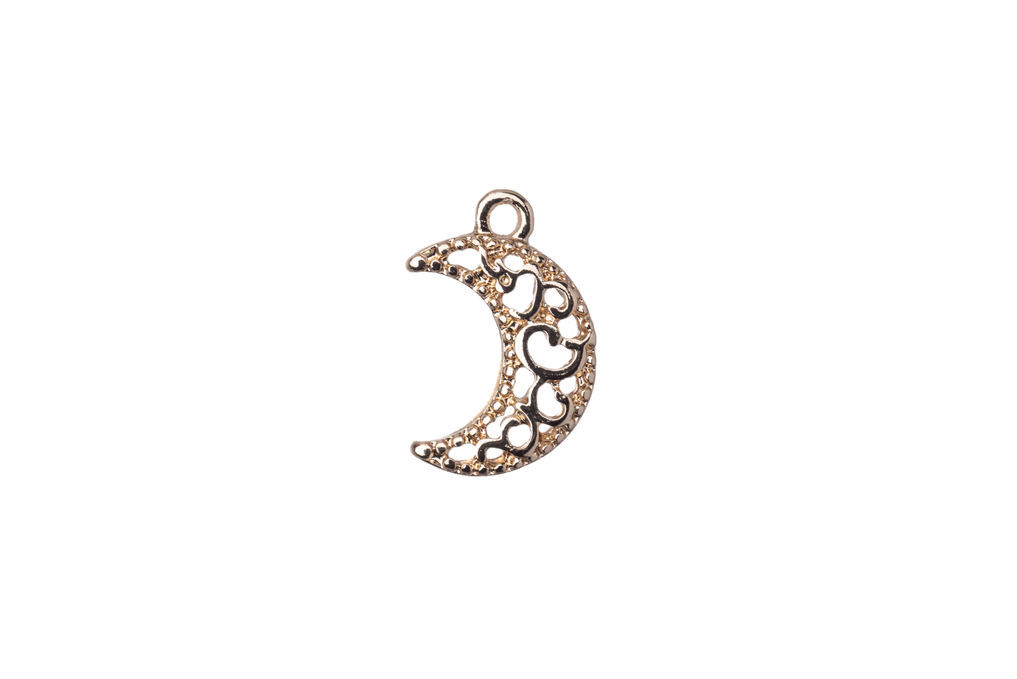 Crescent Moon Charm - Available in Silver and Gold - Measures 11mm x 17mm - Sold by the Piece - K124