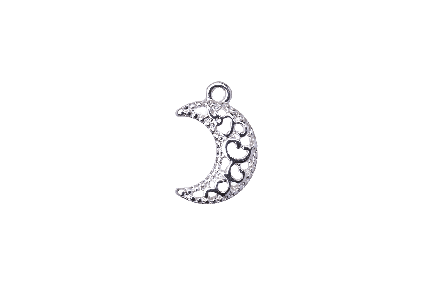 Crescent Moon Charm - Available in Silver and Gold - Measures 11mm x 17mm - Sold by the Piece - K124