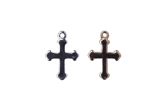 18.5mm x 12.5mm Religious Cross Charm - Made of plated zinc - Sold individually - K127