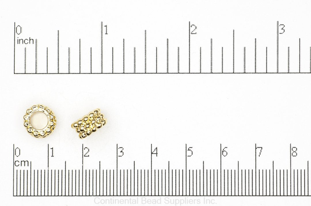 10mm Bumpy Barrel Bead - Made of plated zinc - Sold individually - K130