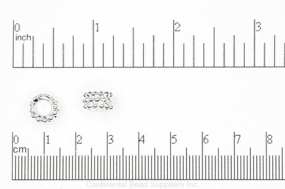 10mm Bumpy Barrel Bead - Made of plated zinc - Sold individually - K130