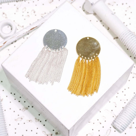 Stampable Round Tassel Charm Pendant 23.25mm x 60mm sold by the Piece - K134