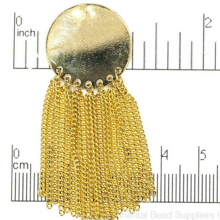 Stampable Round Tassel Charm Pendant 23.25mm x 60mm sold by the Piece - K134