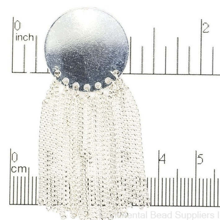 Stampable Round Tassel Charm Pendant 23.25mm x 60mm sold by the Piece - K134