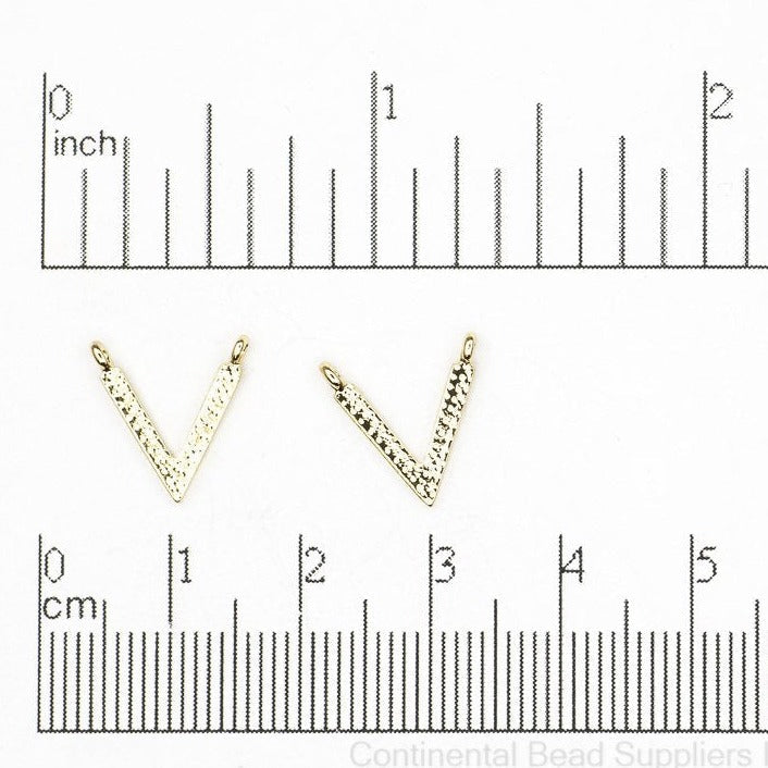 V Shaped Charm Pendant 12.25mm x 12mm sold by the Piece - K138