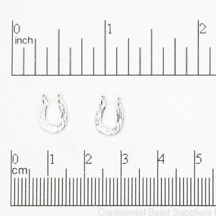 12mm x 8mm Horseshoe Charm - Made of Plated Brass - Sold Individually - K139